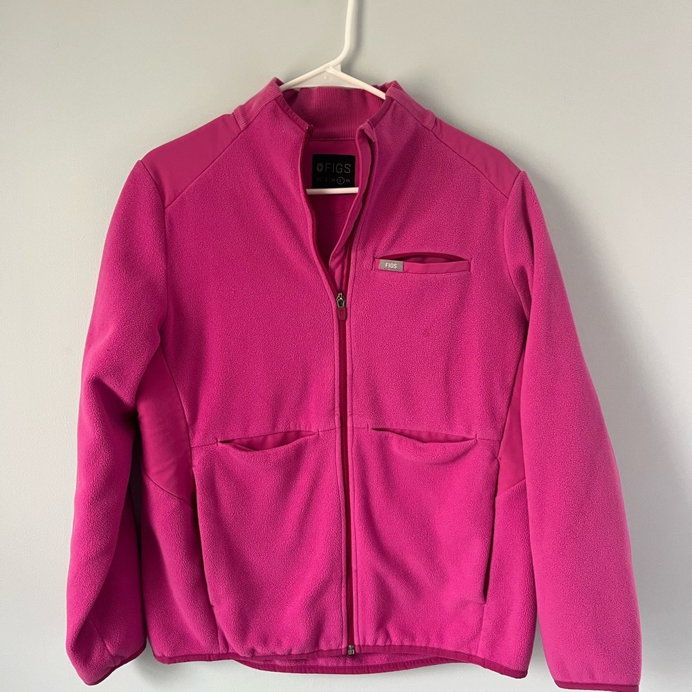 Figs Pink Zip-Up Jacket